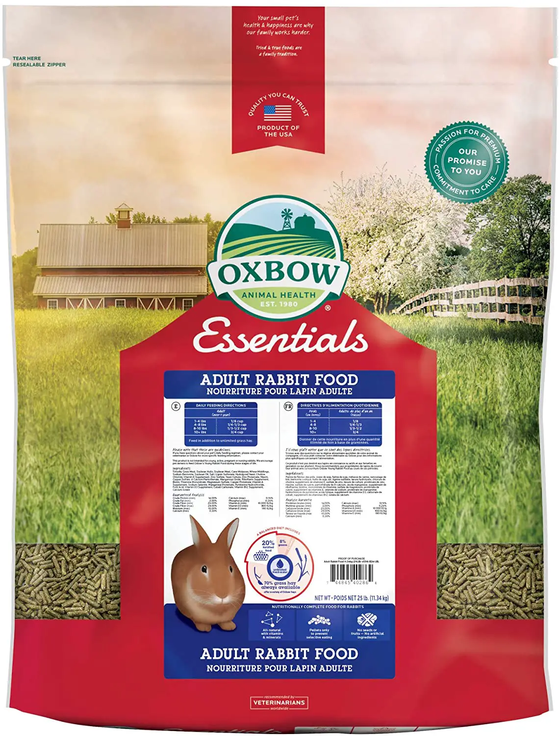 Oxbow Essentials Rabbit Food - All Natural Rabbit Pellets